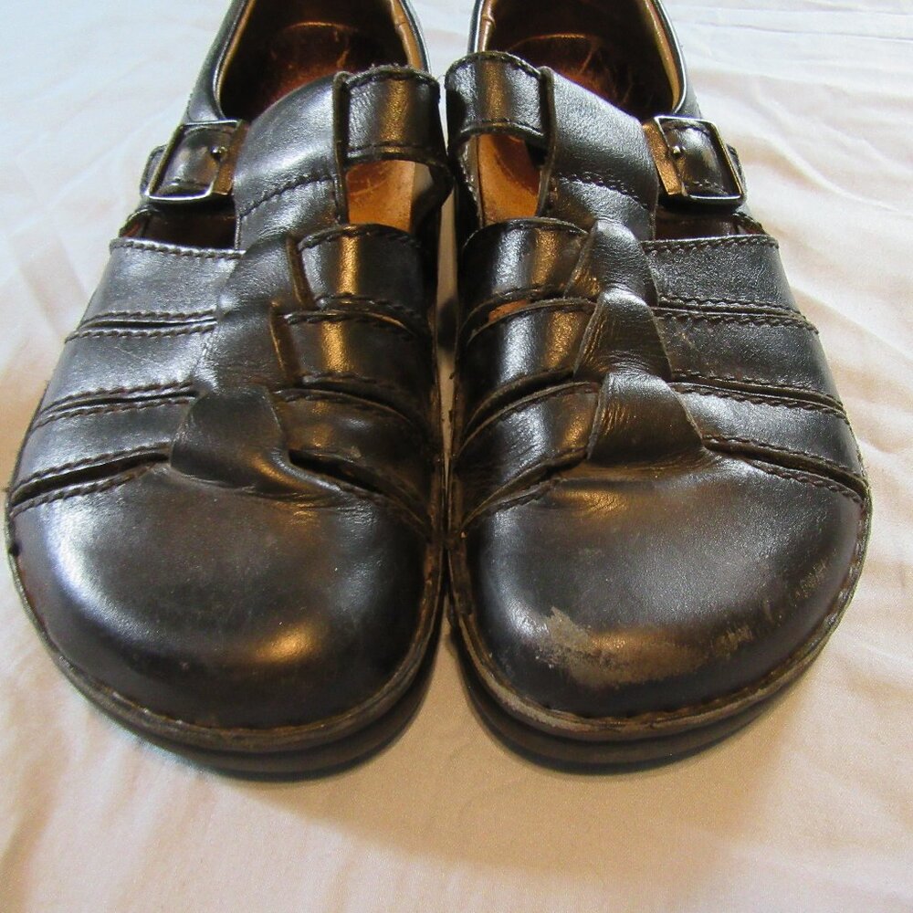 Birkenstock Footprints Womens Leather Fishermans Sandals Sz 8-8.5 / 39 Black